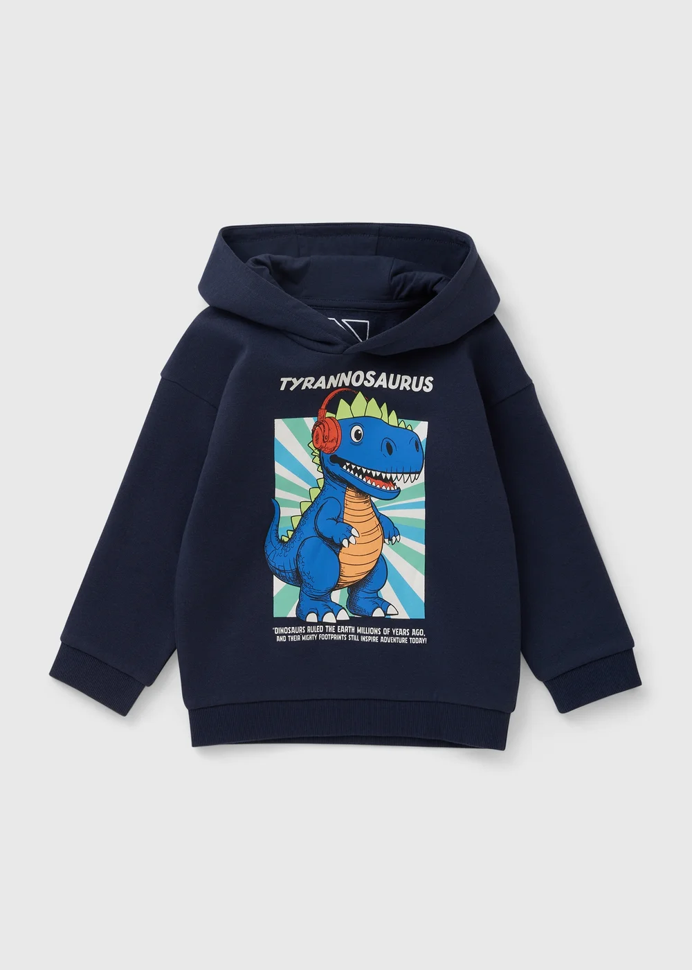 Boys Navy Tyrannosaurus Hoodie (1-7yrs) - 1-1.5 Yrs Image 1