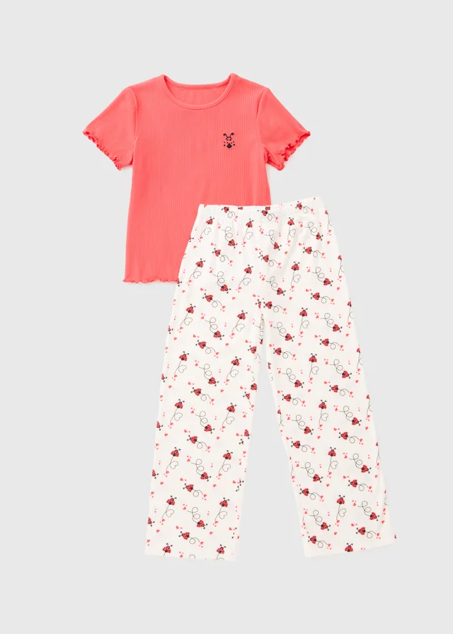 Girls White Ladybird Pyjama Set (7-13yrs)