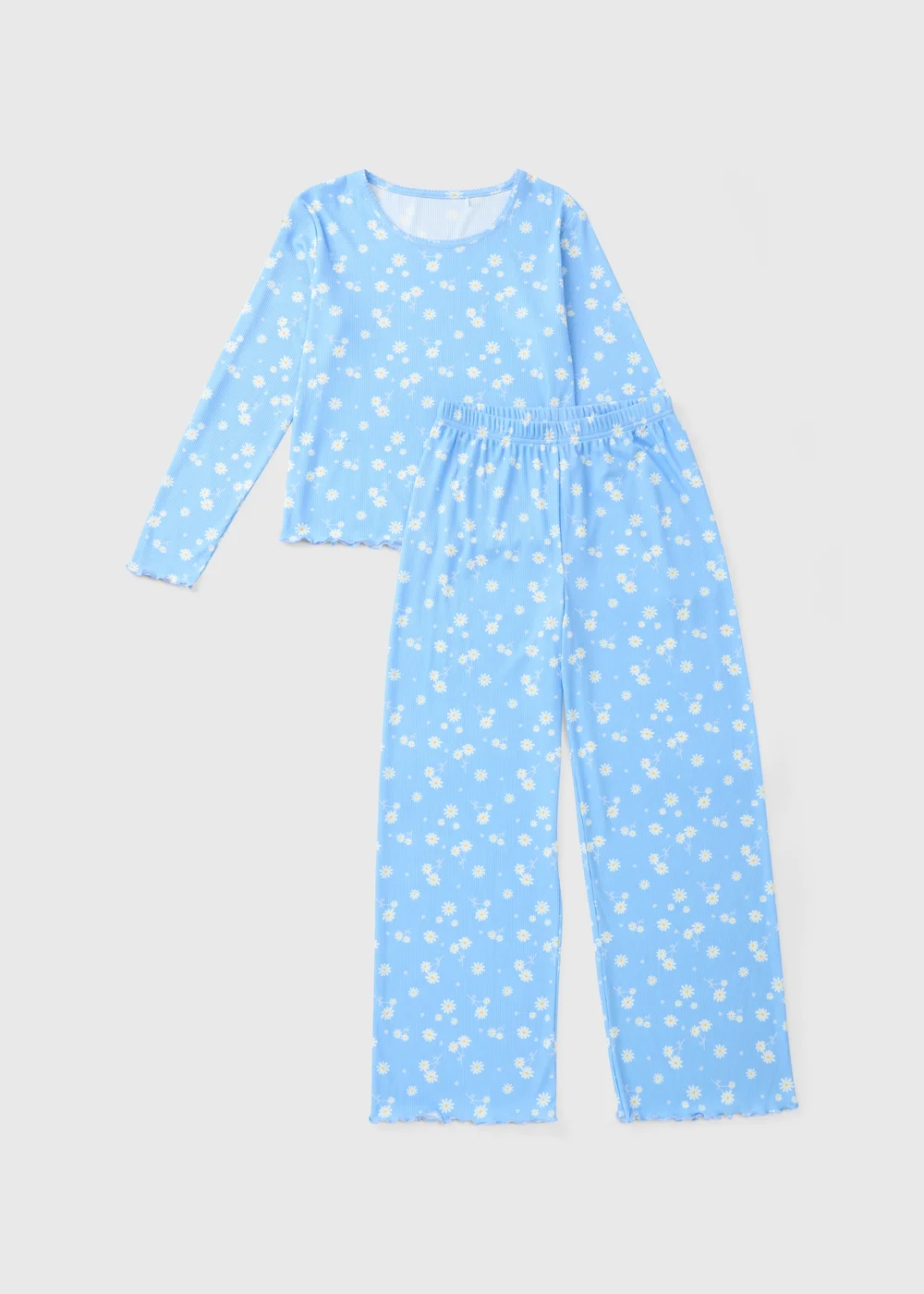 Girls Blue Daisy Pyjama Set (4-13yrs) - Age 4 Years Image 1