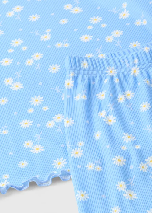 Girls Blue Daisy Pyjama Set (4-13yrs) - Age 4 Years Image 2