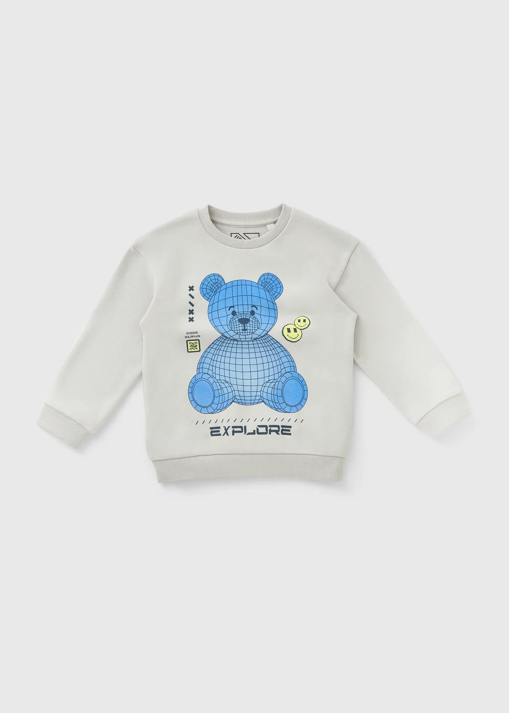 Boys Grey Bear Robot Sweatshirt (1-7yrs) - 1-1.5 Yrs Image 1
