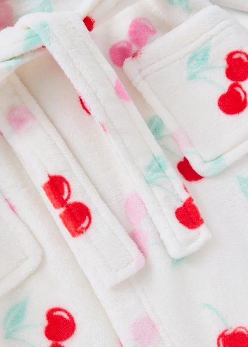 Girls Cream Cherry Dressing Gown (1-13yrs) - 1 to 1 half years Image 2