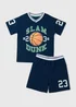 Boys Navy Slam Dunk Top & Short Set (7-13yrs) - Age 7 Years Image 1