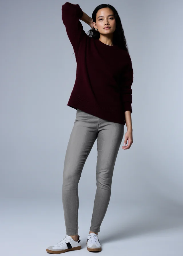 Rose Grey Pull On Jeggings
