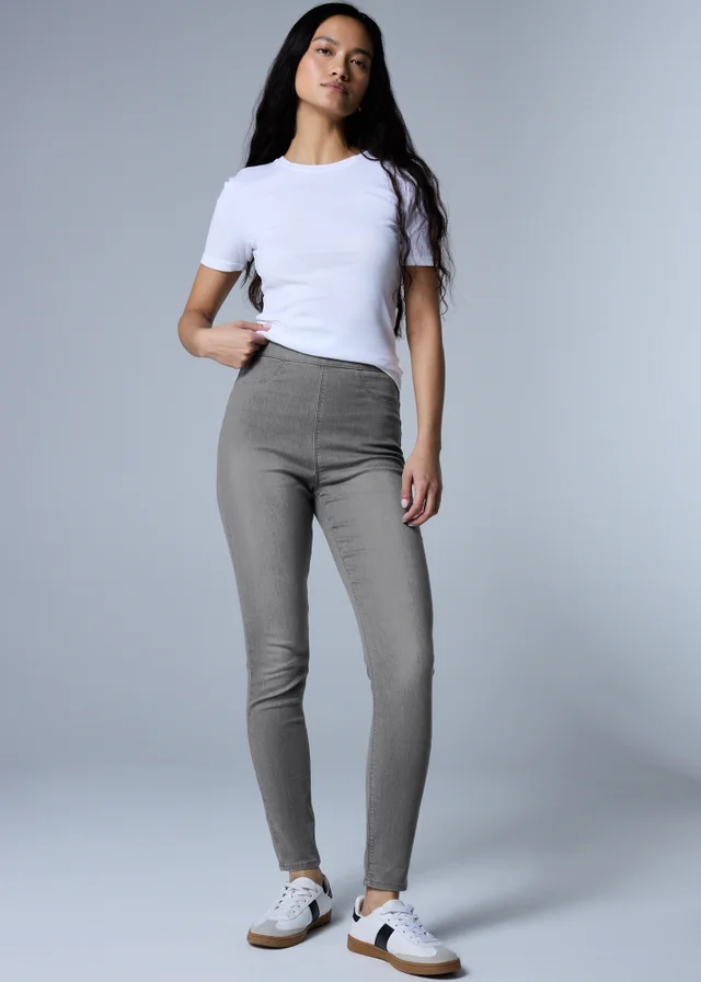 Rose Grey Pull On Jeggings