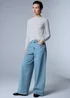 Light Wash Wide Leg Jeans - Size 08 29 leg Image 1