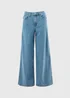 Light Wash Wide Leg Jeans - Size 08 29 leg Image 4