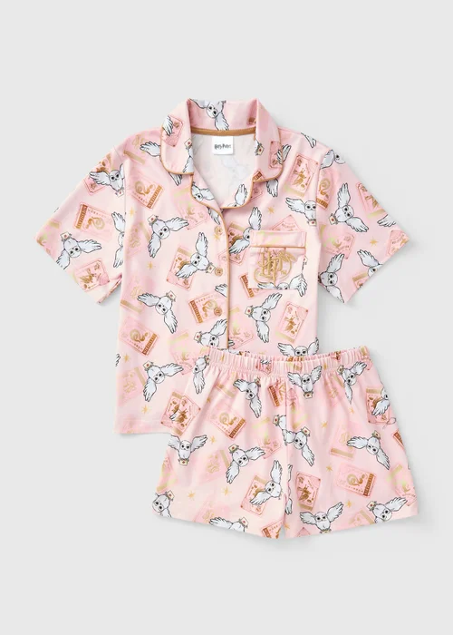 Harry Potter Girls Pink Hedwig Short Pyjama Set (5-13yrs) - Age 5 Years Image 1