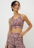 Souluxe Rose Leopard Print Sports Crop Top - Medium Image 1