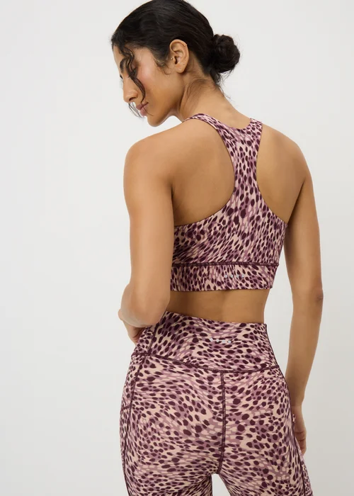 Souluxe Rose Leopard Print Sports Crop Top - Medium Image 2