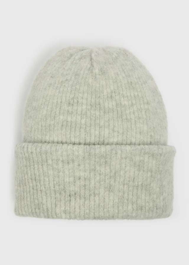 Grey Ribbed Beanie