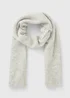 Grey Rib Knit Scarf - One Size Image 1