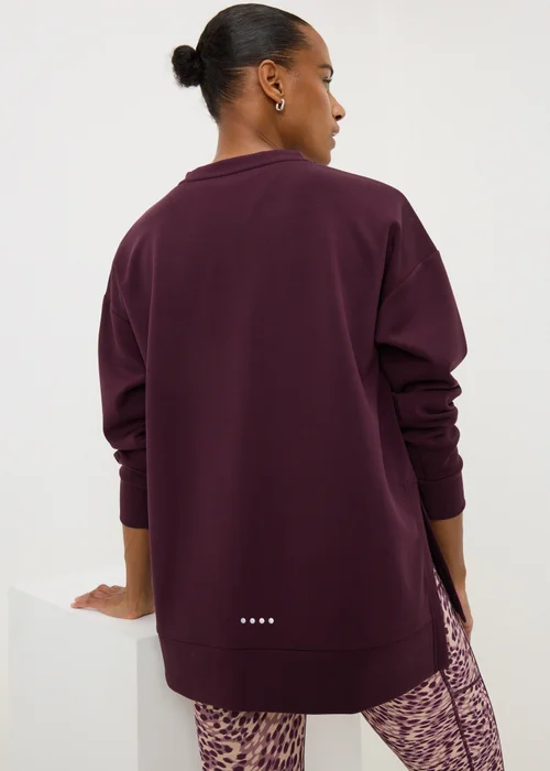 Souluxe Burgundy Slogan Sweatshirt - Small Image 2