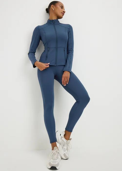 Souluxe Navy Zip Through Sports Jacket - 6 Image 2