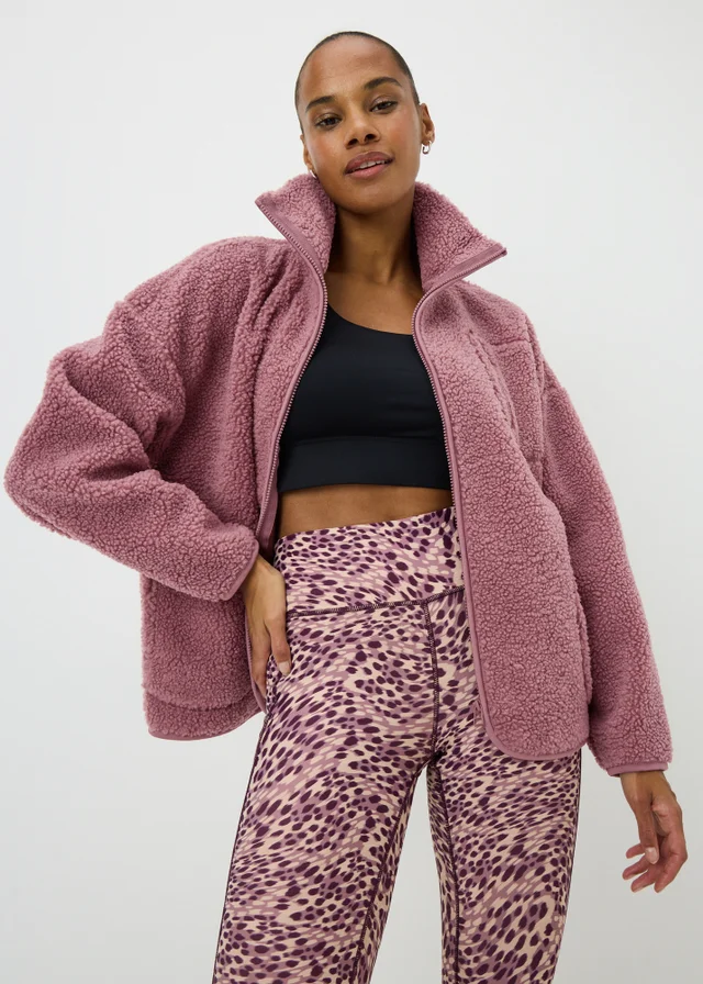 Souluxe Rose Borg Zip Up Jacket