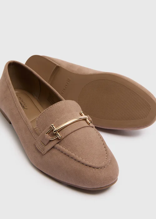 Taupe Metal Bar Loafers - Size 5 Image 2