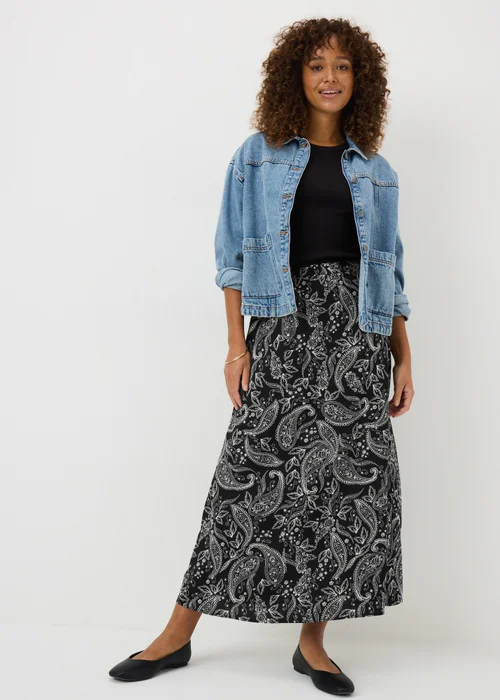 Black Paisley Flared Hem Skirt - Size 8 Image 1