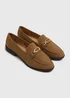 Tan Metal Bar Wide Fit Loafers - Size 3 Image 1