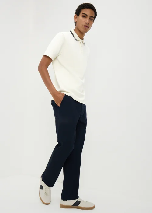 Ecru Tipped Polo Shirt - Small Image 2