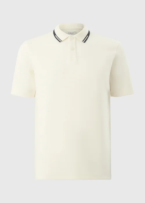 Ecru Tipped Polo Shirt - Small Image 3