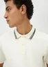 Ecru Tipped Polo Shirt - Small Image 1