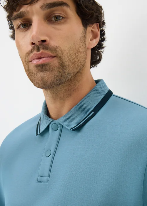 Blue Tipped Polo Top - Small Image 3