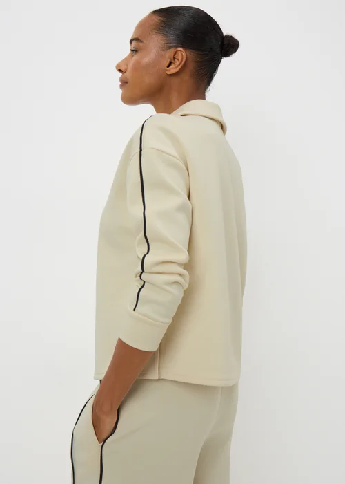 Cream Scuba Rugby Collar Co Ord Top - Size 8 Image 3