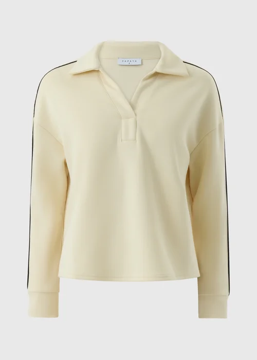 Cream Scuba Rugby Collar Co Ord Top - Size 8 Image 4