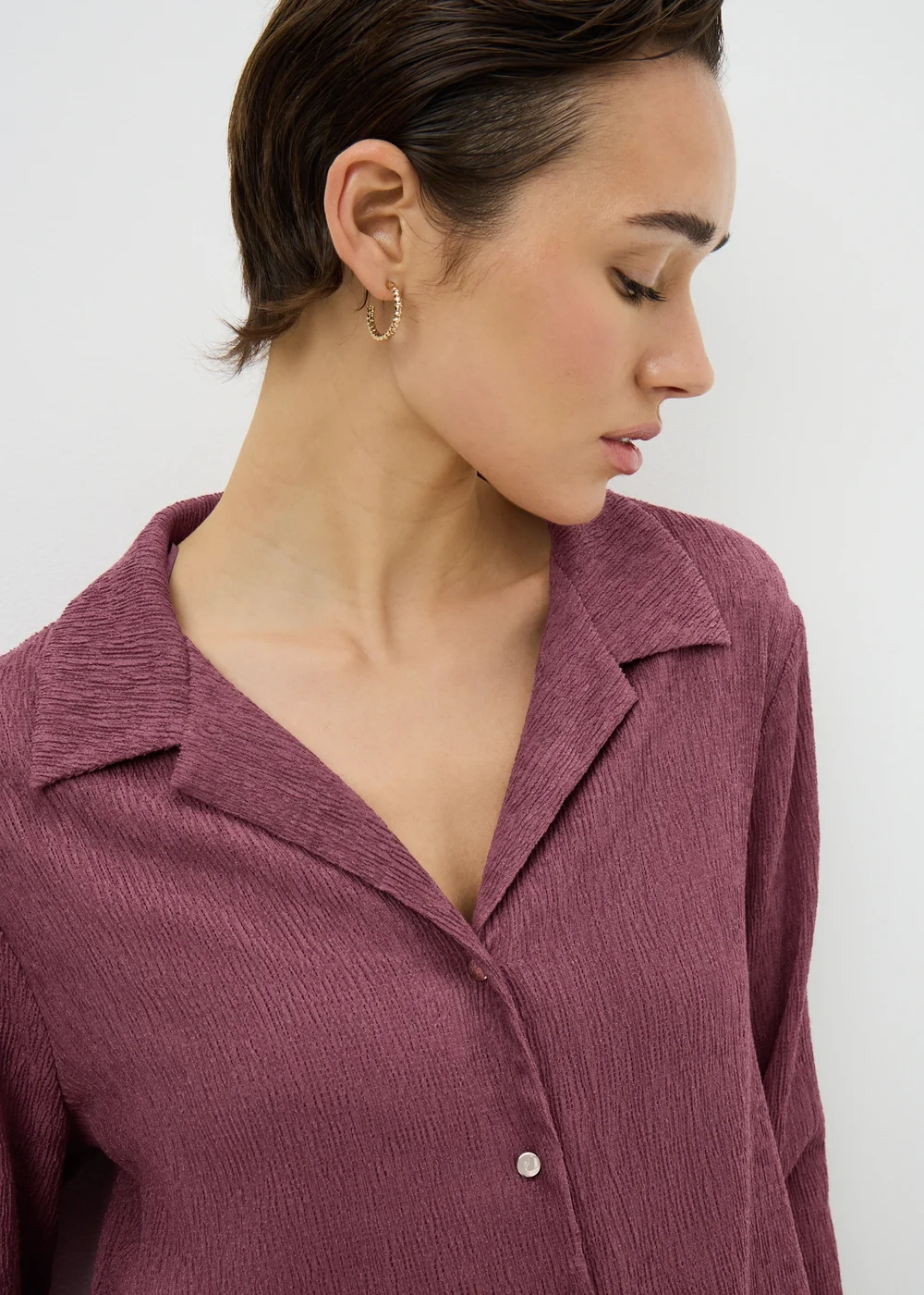 Berry Textured Co Ord Shirt - Size 8 Image 3