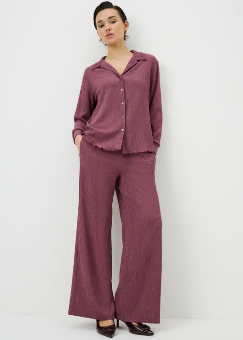 Berry Textured Co Ord Shirt - Size 8 Image 1
