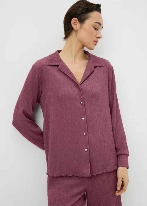 Berry Textured Co Ord Shirt - Size 8 Image 2