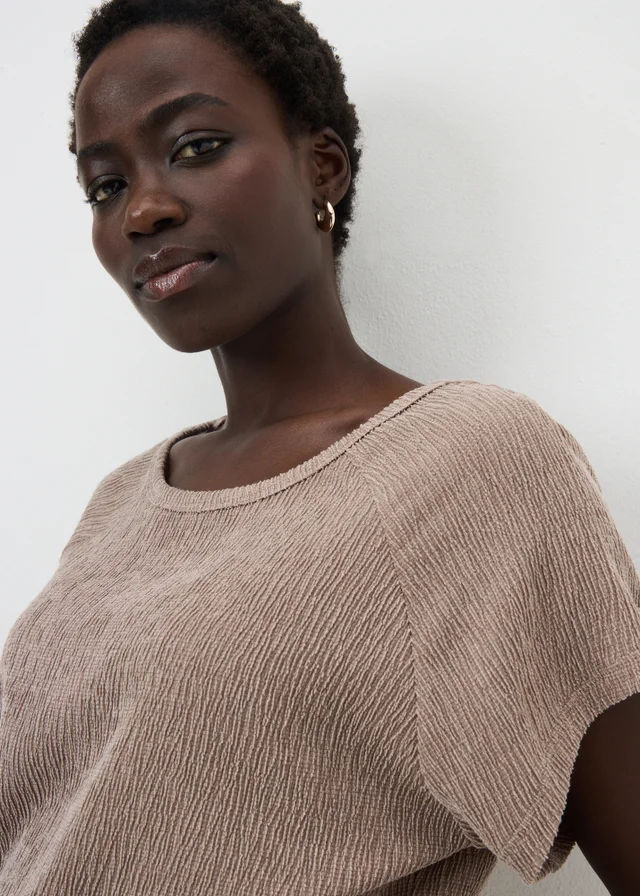 Taupe Textured Co Ord Top