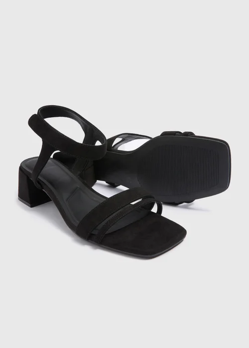 Black Wide Fit Block Heels - 3 Image 2