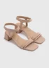 Taupe Velcro Block Heels - Size 3 Image 1