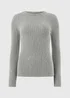 Grey Ribbed Long Sleeve Top - Size 8 Image 4