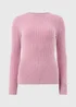 Pink Ribbed Long Sleeve Top - Size 8 Image 3