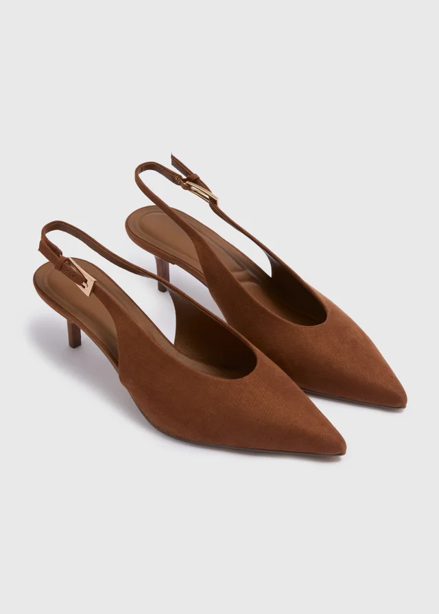 Tan High Vamp Point Heels