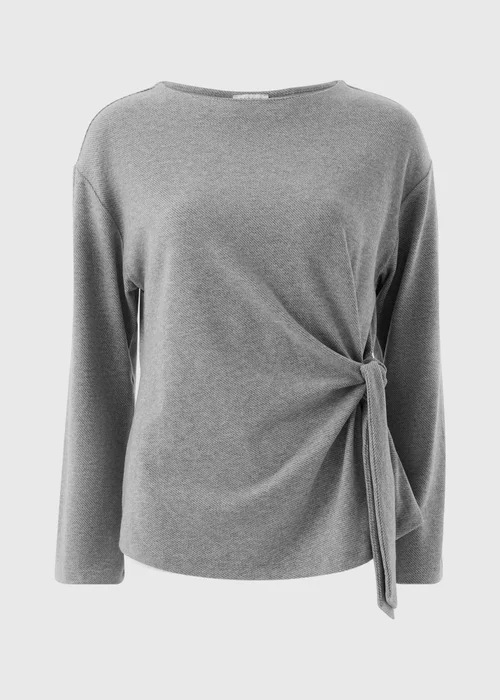 Grey Marl Soft Touch Co Ord Side Tie Top - Size 8 Image 4