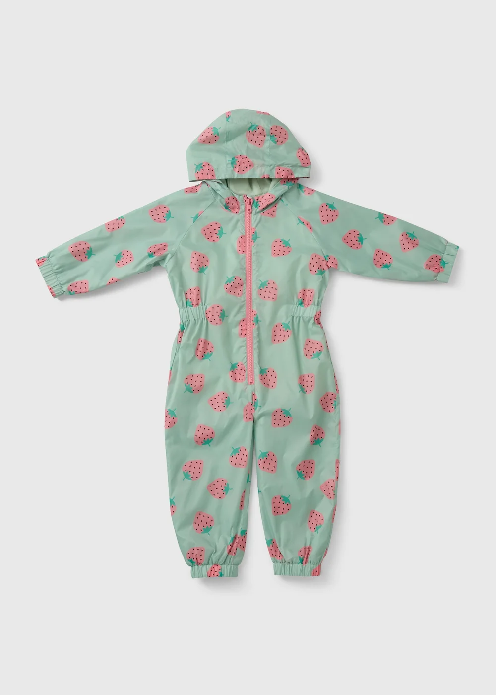Girls Green Strawberry Puddlesuit (1-7yrs) - 1 to 1 half years Image 1