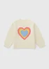 Girls Cream Heart Knitted Jumper (1-7yrs) - Age 2 - 3 Years Image 1