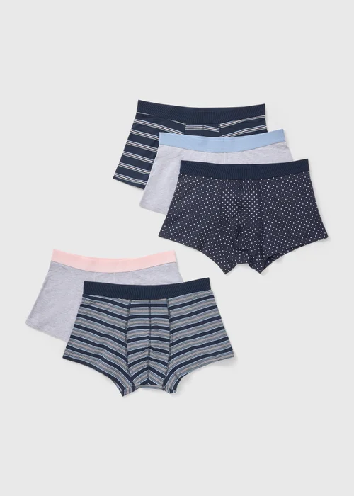 5 Pack Pink Stripe & Spot Hipsters - XXXL Image 1
