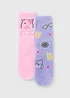 2 Pack Squishmallows Girls Multicolour Cosy Socks (Younger 9/12-Older 4/6.5) - Sizes 9-12 Image 1