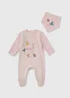 Harry Potter Baby Pink Ribbed Magic Sleepsuit & Bib Set (Newborn-12mths) - Up to 1 Month Image 1