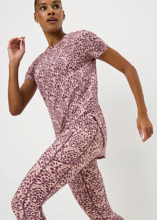 Rose Leopard Spot Longline T-Shirt