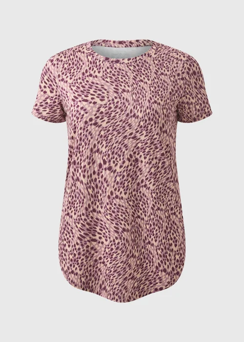 Rose Leopard Spot Longline T-Shirt - Small Image 3