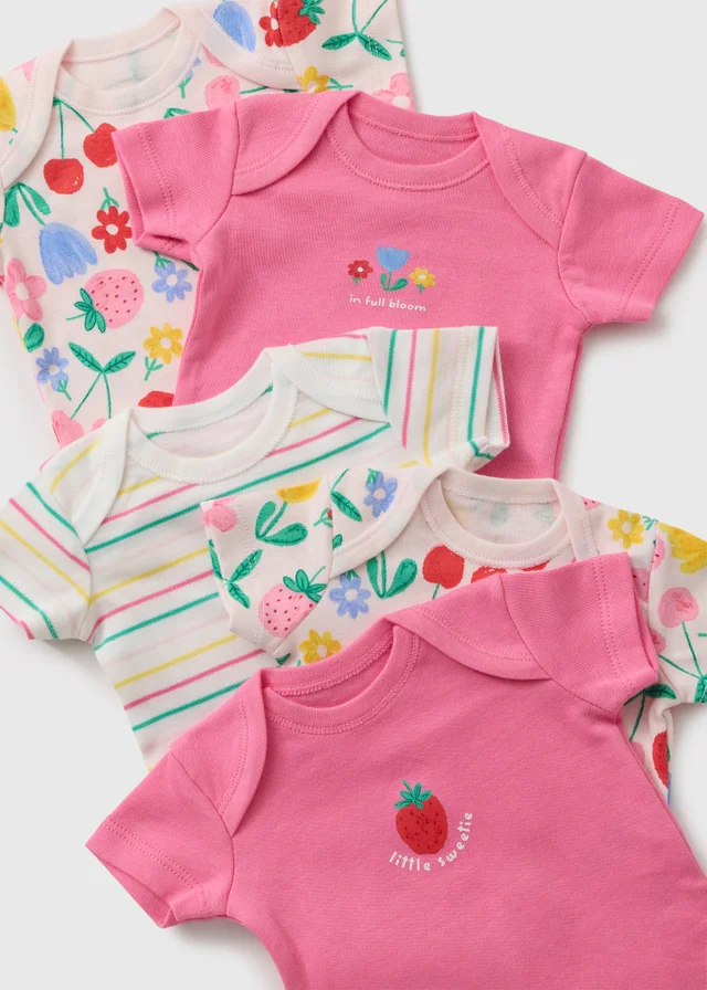 5 Pack Baby Multicolour Fruit Bodysuits (Newborn-23mths)