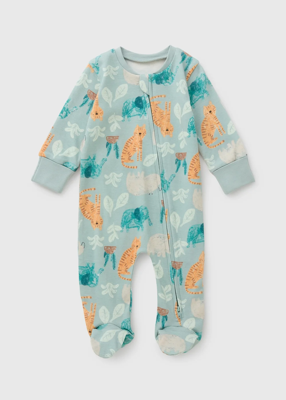 Baby Sage Safari Zipped Sleepsuit (Newborn-23mths) - First Size Image 1