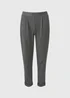 Black Check Ponte Tapered Trousers - Size 24 Image 4