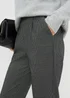 Black Check Ponte Tapered Trousers - Size 24 Image 2