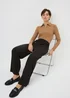 Black Seam Front Wide Leg Trousers - Size 08 29 leg Image 1